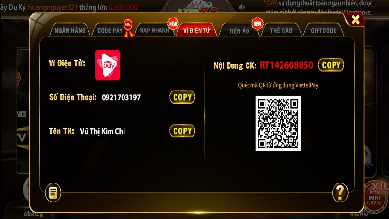 Hướng dẫn nạp tiền Yo88 đơn giản